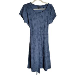 Toad & Co Women Cue Cafe Faux Wrap Dress Women's Size Small Blue Beach Tropical